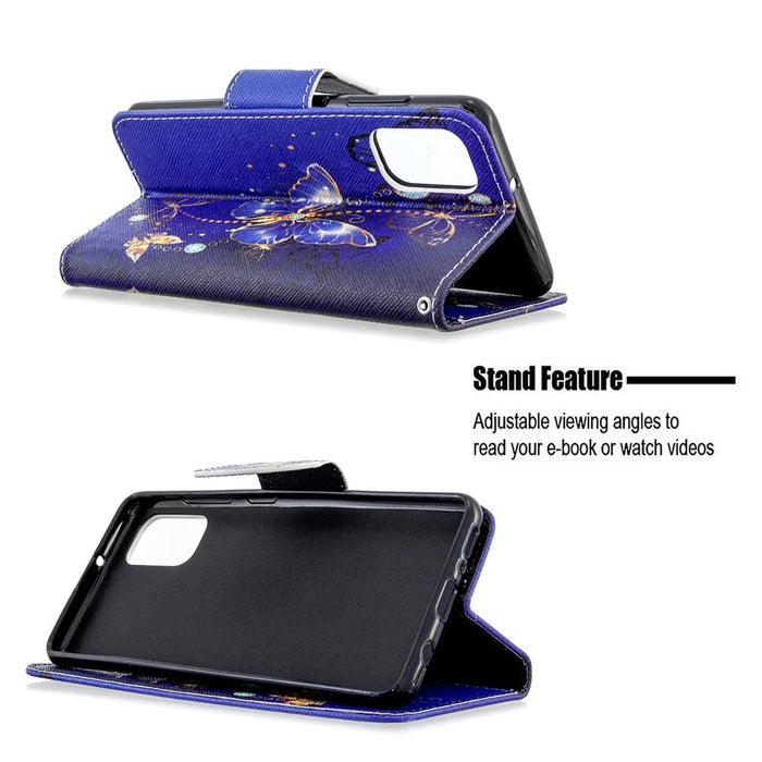 Pattern Printing Wallet Stand Flip Leather Phone Cover for Samsung Galaxy A41 (Global Version) - Crystal Butterflies - 5