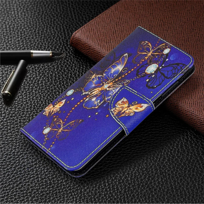 Pattern Printing Wallet Stand Flip Leather Phone Cover for Samsung Galaxy A41 (Global Version) - Crystal Butterflies - 7