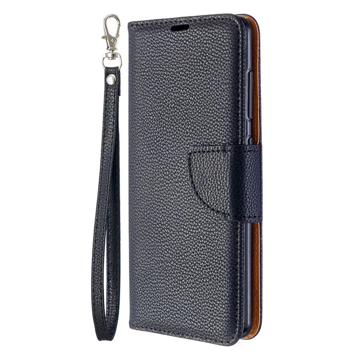 Litchi Skin with Wallet Leather Stand Case for Samsung Galaxy A41 (Global Version) - Black - 2