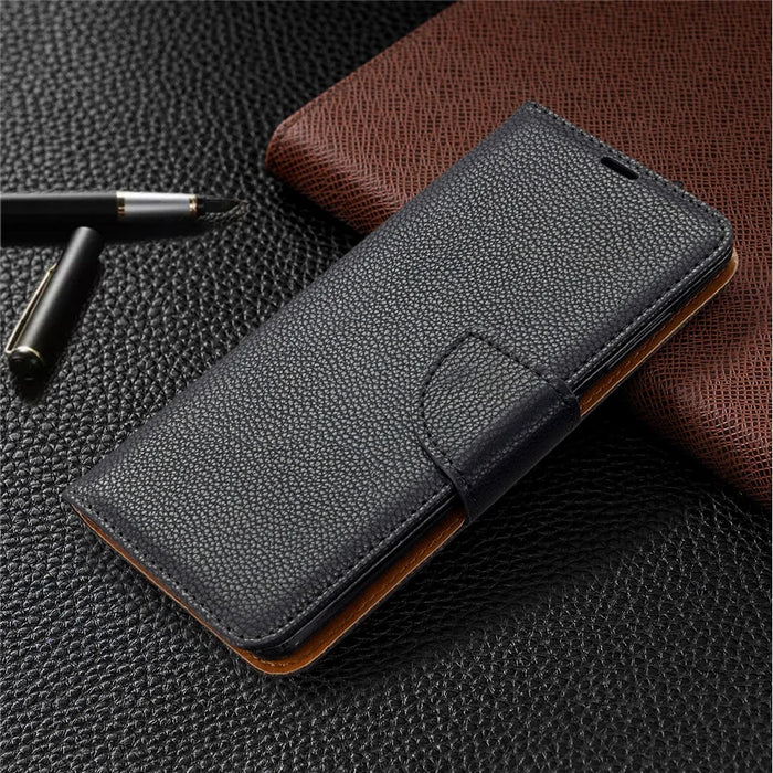 Litchi Skin with Wallet Leather Stand Case for Samsung Galaxy A41 (Global Version) - Black - 7