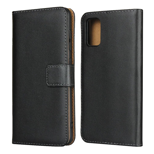 Full Coverage Genuine Leather Shell with Stand Wallet Protective Case for Samsung Galaxy A41 (Global Version) - 1