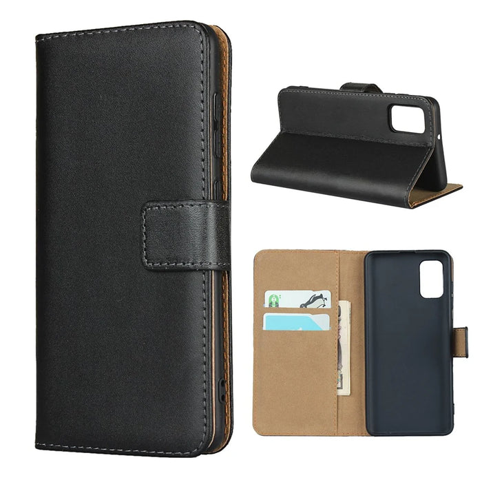 Full Coverage Genuine Leather Shell with Stand Wallet Protective Case for Samsung Galaxy A41 (Global Version) - 2