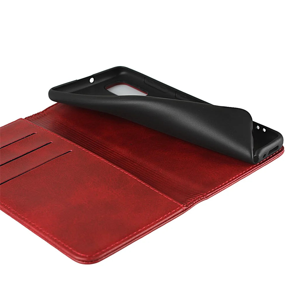 Auto-absorbed Leather Cell Phone Shell for Samsung Galaxy A41 (Global Version) Cell Phone Accessory - Red - 6