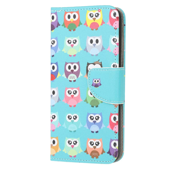 Pattern Printing Cross Texture Leather Wallet Case for Samsung Galaxy A41 (Global Version) - Multiple Owls - 2
