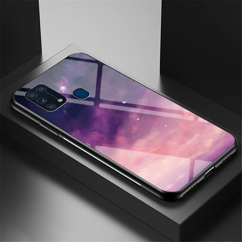 Starry Sky Tempered Glass + PC + TPU Combo Case for Samsung Galaxy M31 - Fantasy Sky - 1