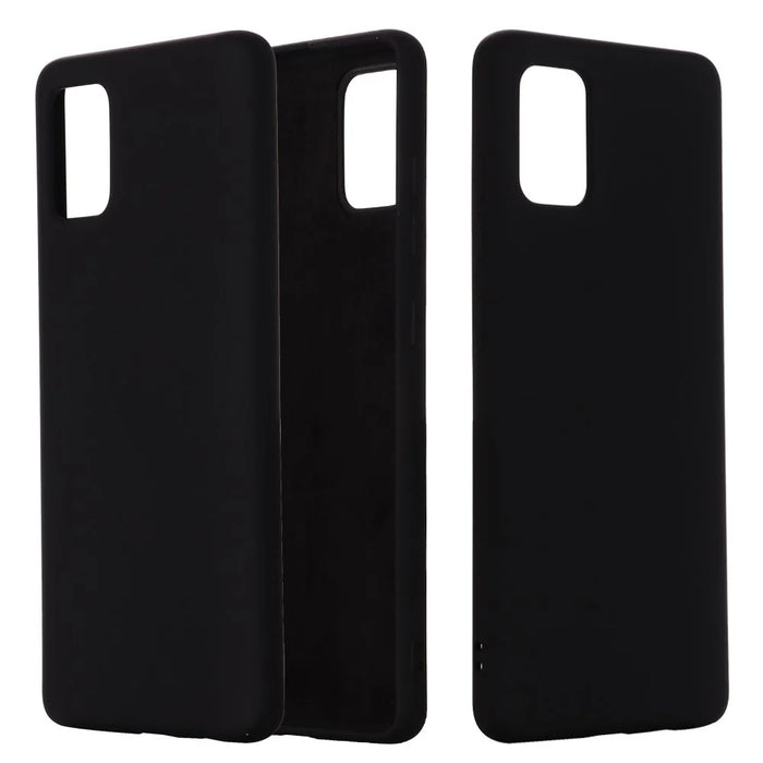Shockproof Liquid Silicone Cover Phone Case for Samsung Galaxy A41 (Global Version) - Black - 1