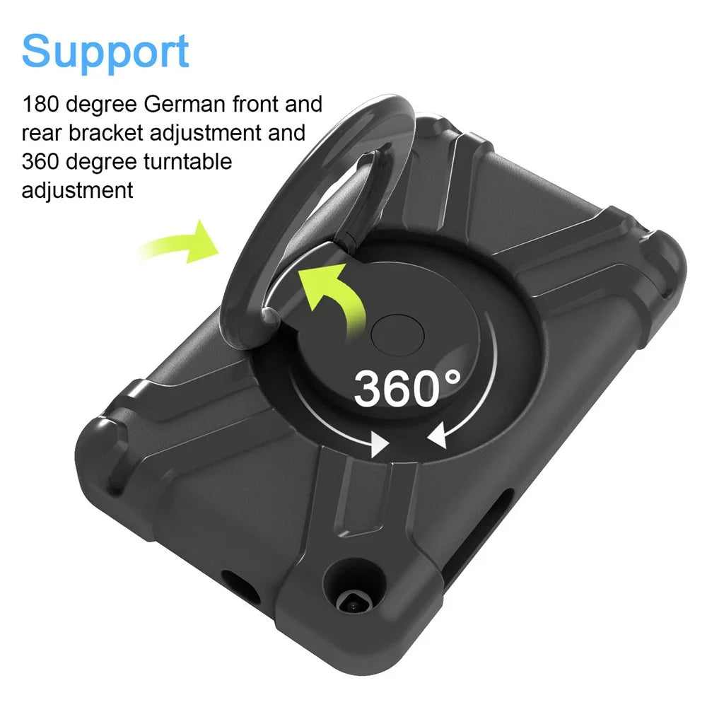 360° Swivel Kickstand PC+Silicone Tablet Shell for Samsung Galaxy Tab A 8.0 Wi-Fi (2019) SM-T290/SM-T295 - All Black - 3