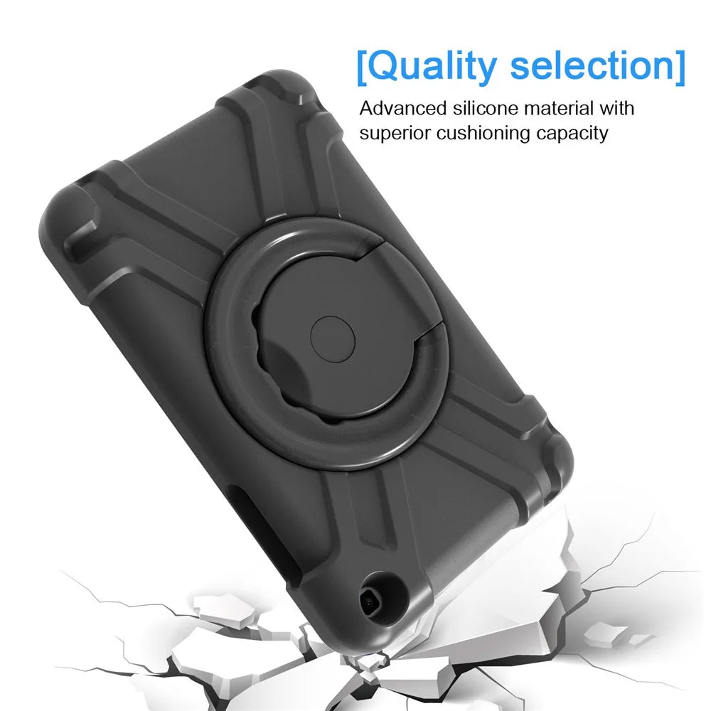 360° Swivel Kickstand PC+Silicone Tablet Shell for Samsung Galaxy Tab A 8.0 Wi-Fi (2019) SM-T290/SM-T295 - All Black - 4