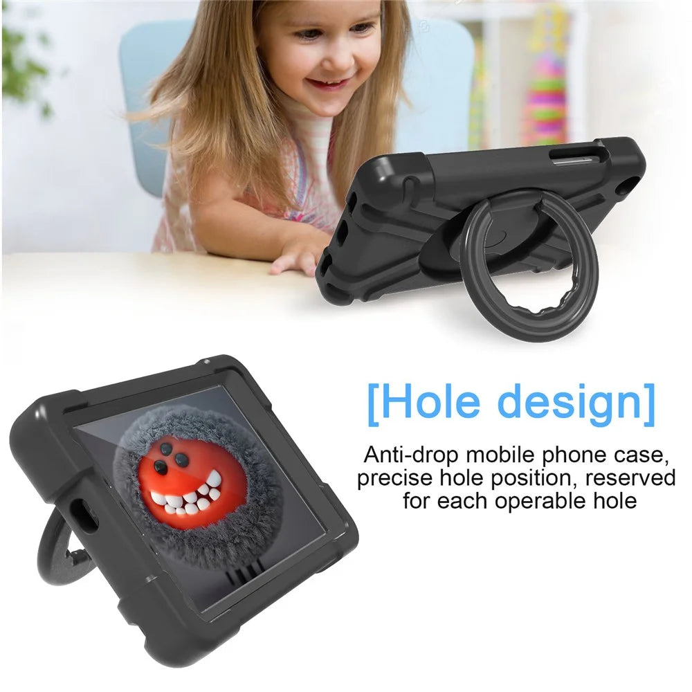 360° Swivel Kickstand PC+Silicone Tablet Shell for Samsung Galaxy Tab A 8.0 Wi-Fi (2019) SM-T290/SM-T295 - All Black - 5