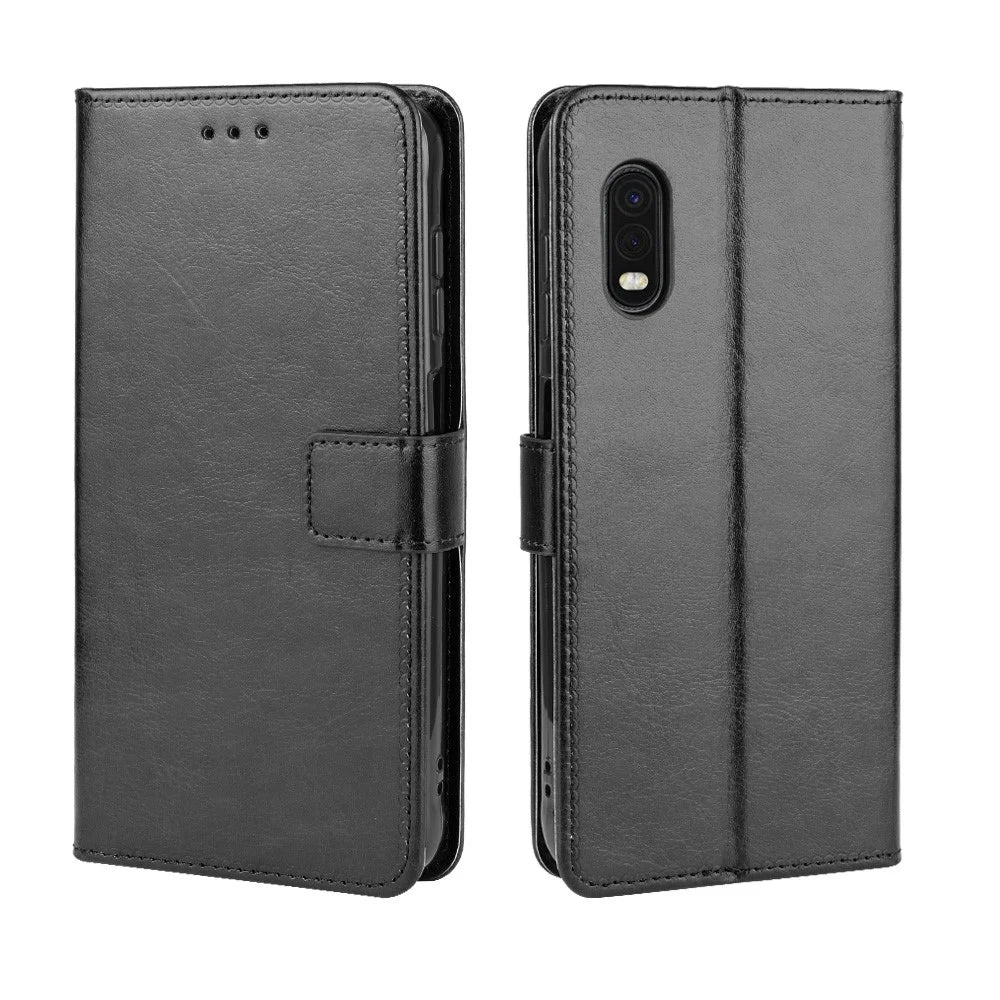 Crazy Horse Skin Unique Design PU Leather Shell for Samsung Galaxy Xcover Pro - Black - 2