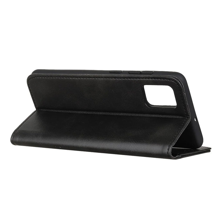 Auto-absorbed Wallet Split Leather Stand Phone Case for Samsung Galaxy A51 5G SM-A516 - Black - 4