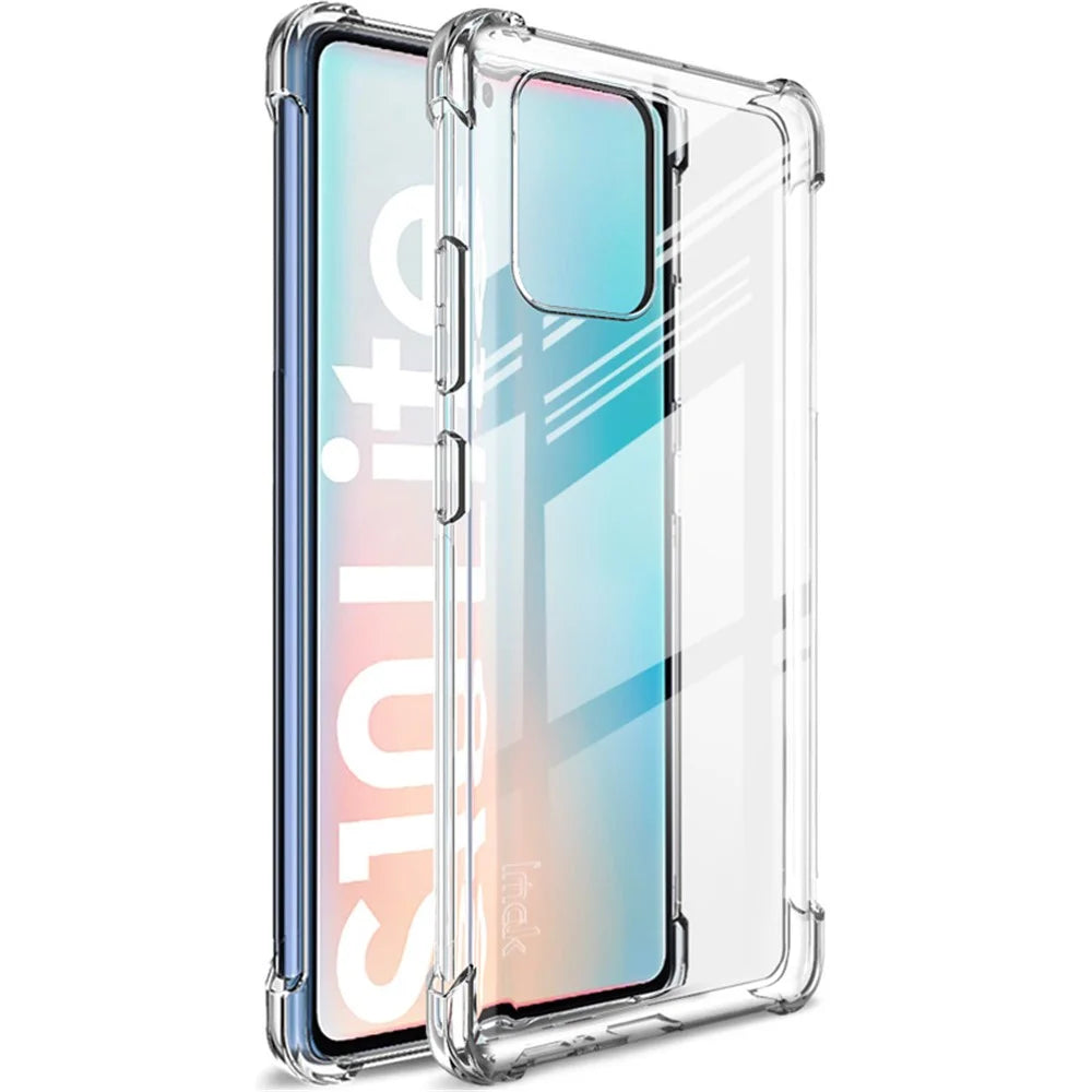 IMAK Crystal Case II Clear Wear Resistant Shell + Screen Protector Film for Samsung Galaxy A91/S10 Lite/M80S - Transparent - 1