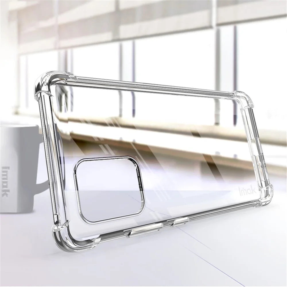 IMAK Crystal Case II Clear Wear Resistant Shell + Screen Protector Film for Samsung Galaxy A91/S10 Lite/M80S - Transparent - 6