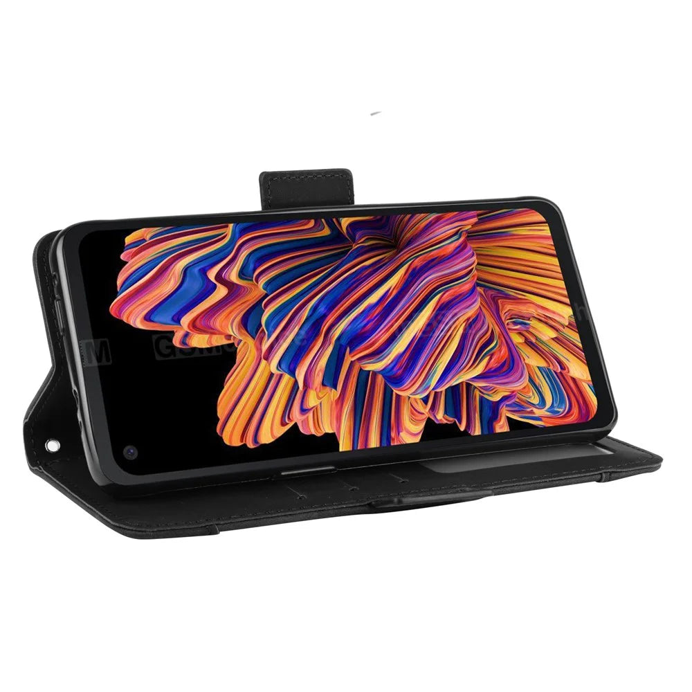 Wallet Leather Stand Case for Samsung Galaxy Xcover Pro - Black - 6