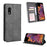 Vintage Style Leather Wallet Stand Case for Samsung Galaxy Xcover Pro - Black - 1