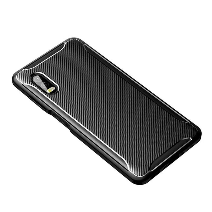 Drop Resistant Carbon Fiber TPU Case for Samsung Galaxy Xcover Pro - Black - 1