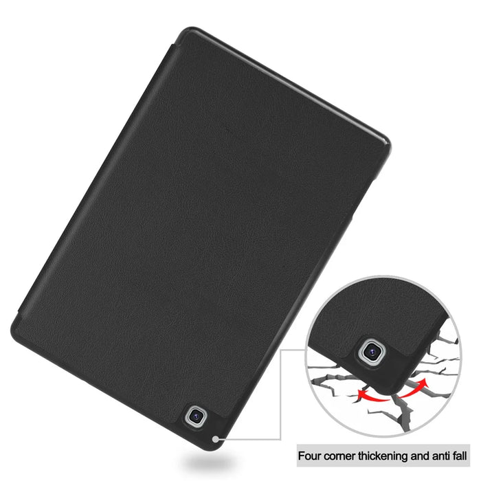 Tri-Fold Stand Cover for Samsung Galaxy Tab S6 Lite (2024) / (2022) / (2020) Leather Tablet Case with Pen Slot - Black - 7