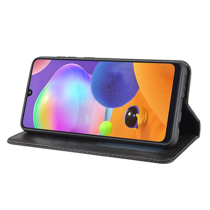 Retro Auto-absorbed Special Design Leather Cover for Samsung Galaxy A31 - Black - 7