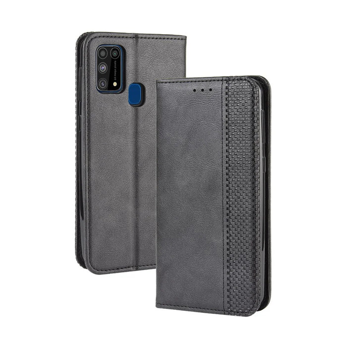 Magnetic Retro Leather with Wallet Phone Shell for Samsung Galaxy M31 - Black - 2