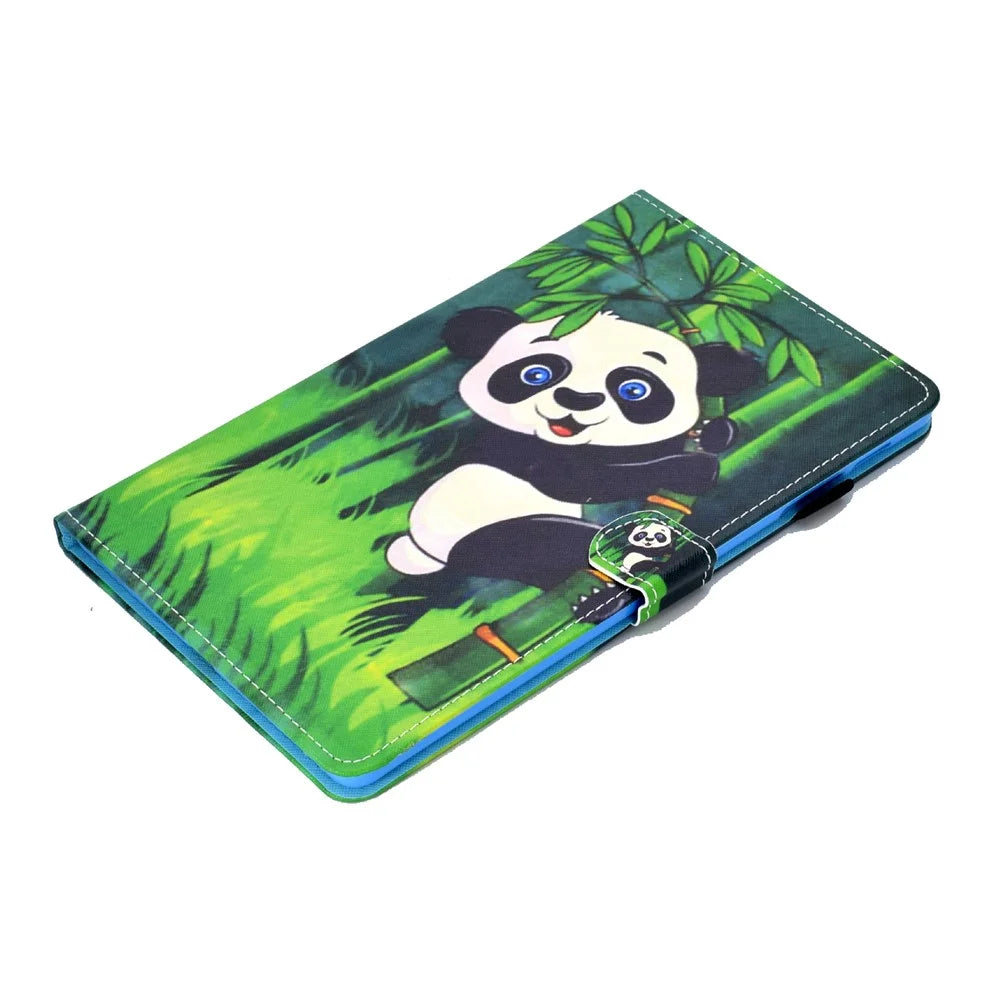 Pattern Printing Leather Card Holder Tablet Shell for Samsung Galaxy Tab S6 Lite (2020) P610 P615 / (2022) / (2024) - Panda and Bamboo - 5