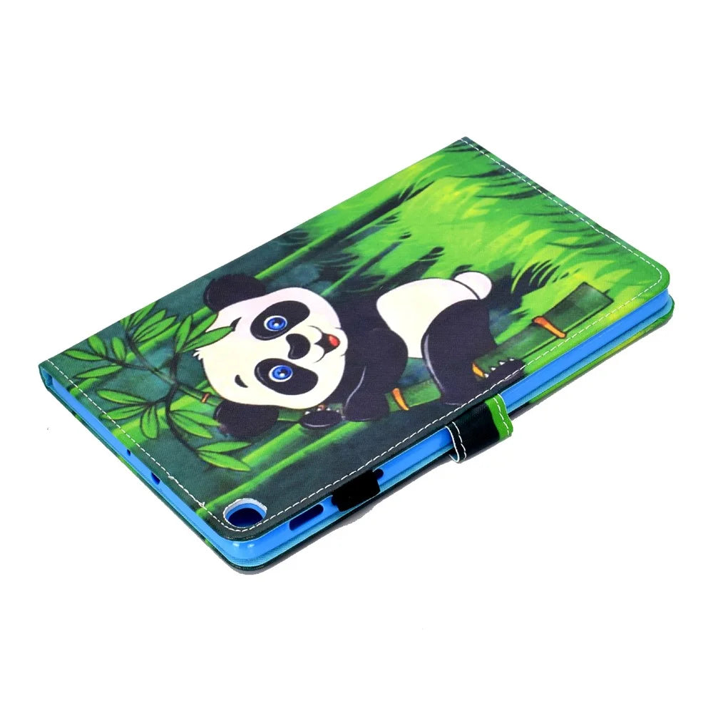 Pattern Printing Leather Card Holder Tablet Shell for Samsung Galaxy Tab S6 Lite (2020) P610 P615 / (2022) / (2024) - Panda and Bamboo - 6