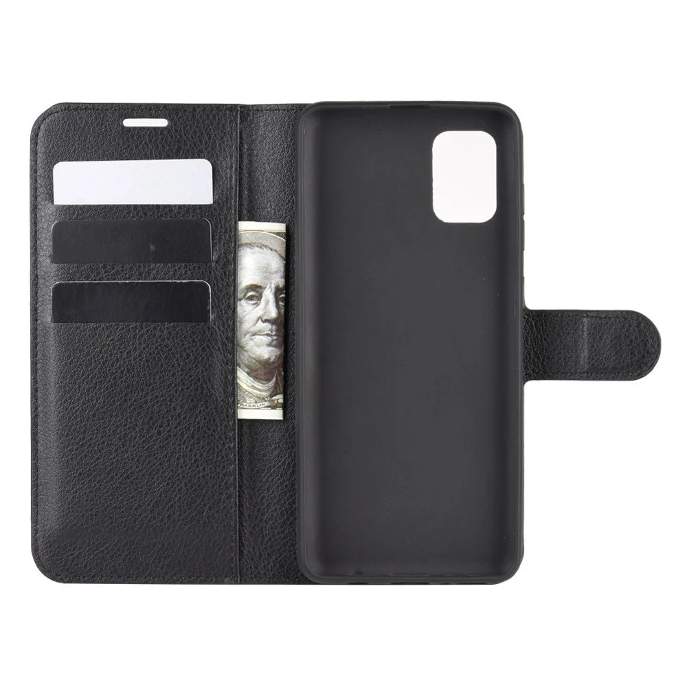 Litchi Surface Wallet Leather Case for Samsung Galaxy A31 - Black - 5