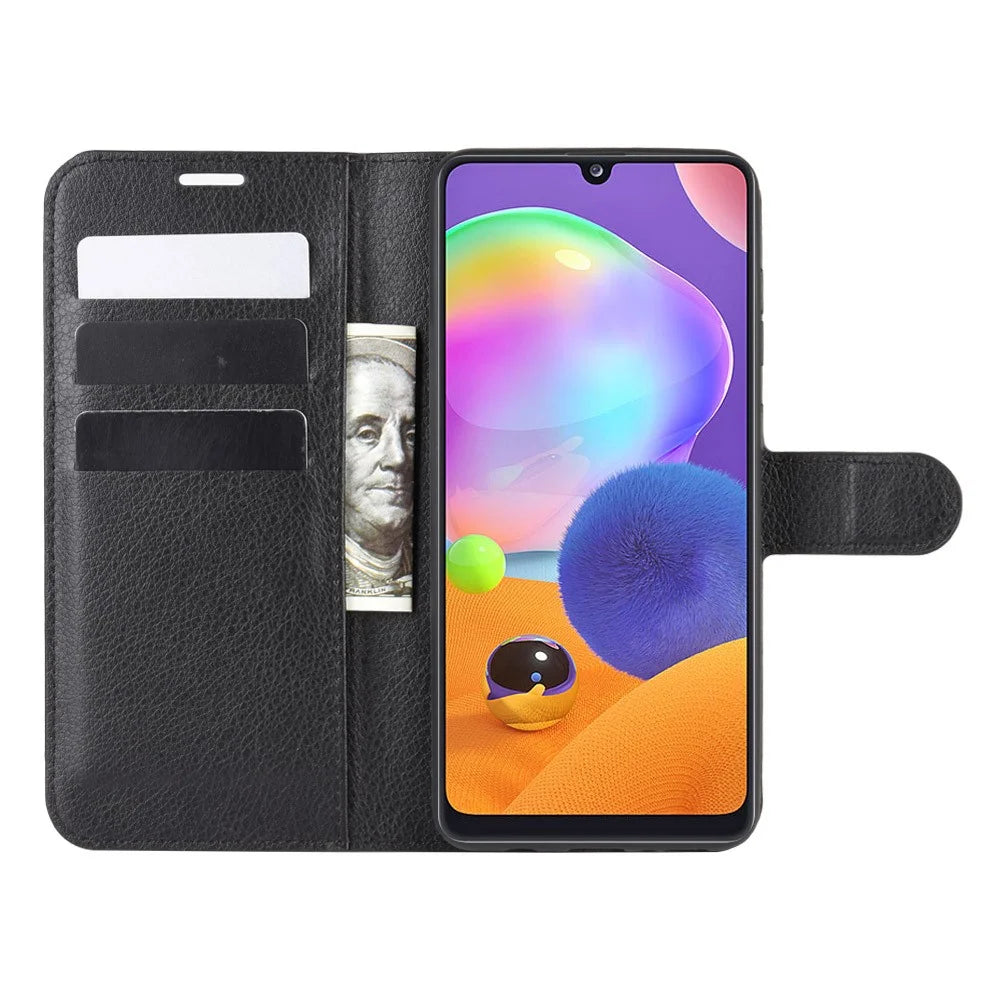 Litchi Surface Wallet Leather Case for Samsung Galaxy A31 - Black - 6