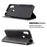 Geometric Pattern Auto-Absorbed Leather Cover with Card Slots for Samsung Galaxy A11 (EU Version) / M11 - Black - 2