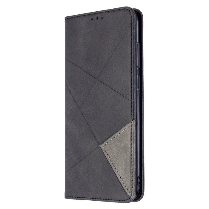 Geometric Pattern Auto-Absorbed Leather Cover with Card Slots for Samsung Galaxy A11 (EU Version) / M11 - Black - 7