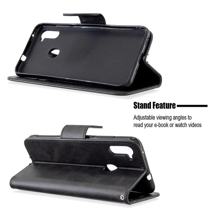 Wallet Leather Stand Case for Samsung Galaxy A11 (EU Version)/M11 - Black - 2