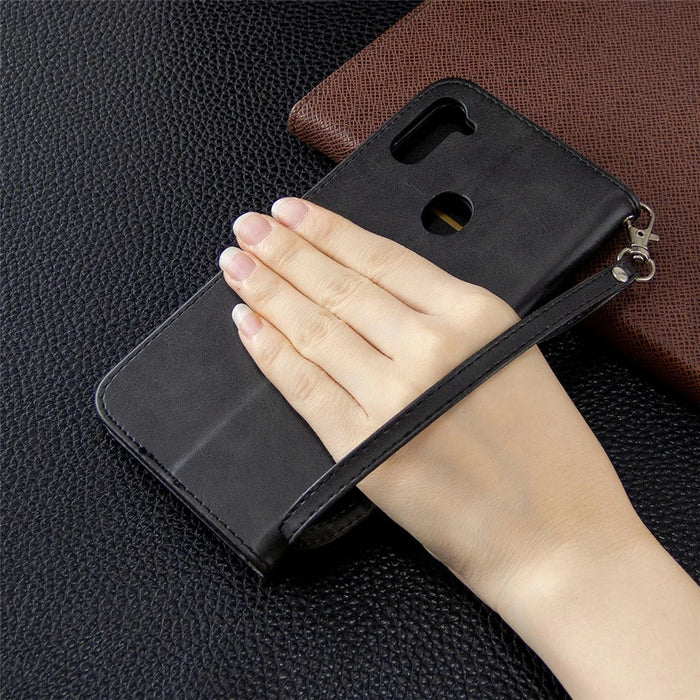 Wallet Leather Stand Case for Samsung Galaxy A11 (EU Version)/M11 - Black - 6