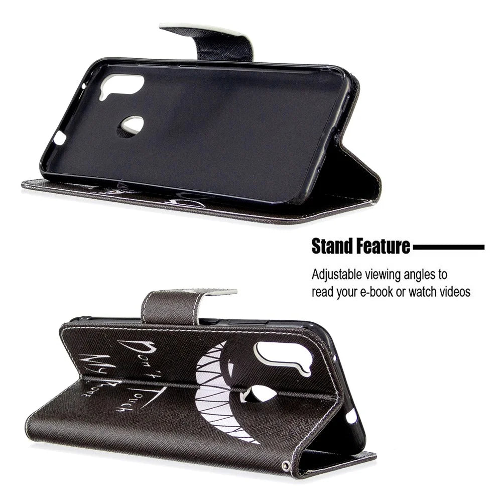 Pattern Printing Stand Leather Wallet Cover for Samsung Galaxy A11 (EU Version)/M11 - Do not Touch My Phone - 2