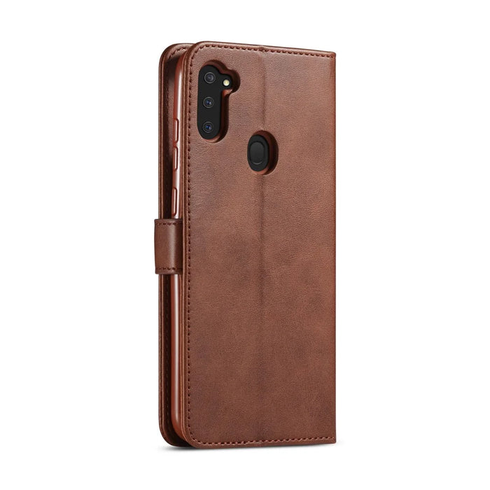 LC.IMEEKE Wallet Leather Stand Case for Samsung Galaxy A11 (EU Version)/M11 - Coffee - 3