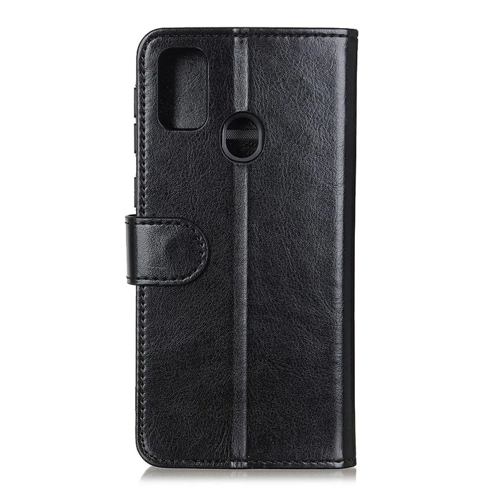 Crazy Horse Leather Wallet Stand Case for Samsung Galaxy A21s - Black - 4