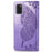 Imprint Butterfly Flower Leather Wallet Case for Samsung Galaxy A41 (Global Version) - Light Purple - 3