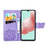 Imprint Butterfly Flower Leather Wallet Case for Samsung Galaxy A41 (Global Version) - Light Purple - 4