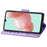 Imprint Butterfly Flower Leather Wallet Case for Samsung Galaxy A41 (Global Version) - Light Purple - 5