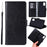 Imprint Butterflies Wallet Stand Flip Leather Phone Shell for Samsung Galaxy A41 (Global Version) - Black - 1
