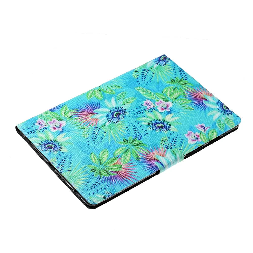 Pattern Printing Card Slots Flip Leather Tablet Cover for Samsung Galaxy Tab S5e SM-T720/T725 - Flowers - 4