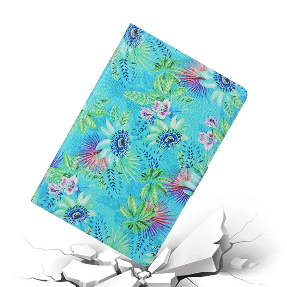 Pattern Printing Card Slots Flip Leather Tablet Cover for Samsung Galaxy Tab S5e SM-T720/T725 - Flowers - 5