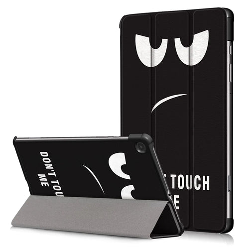 Patterned Tri-fold Stand Leather Smart Protective Tablet Case for Samsung Galaxy Tab S6 Lite (2020) P610 P615 / (2022) / (2024) - Don't Touch Me - 1