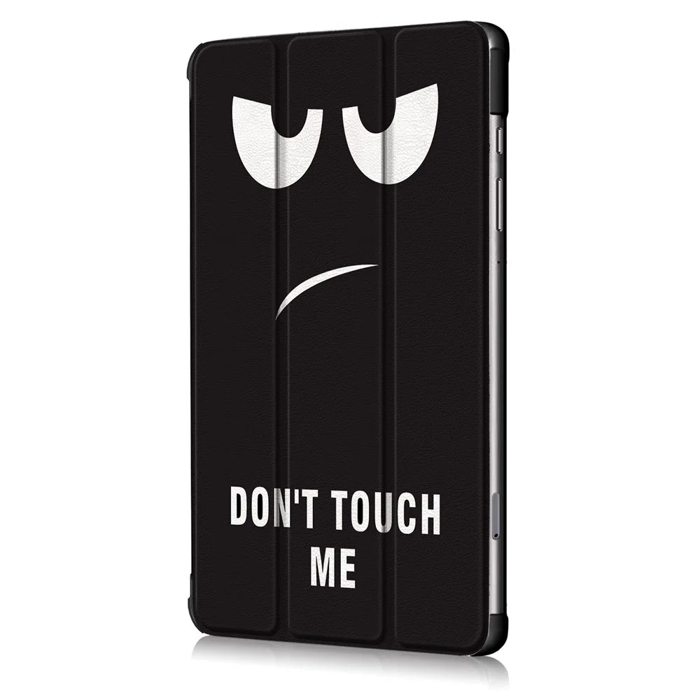 Patterned Tri-fold Stand Leather Smart Protective Tablet Case for Samsung Galaxy Tab S6 Lite (2020) P610 P615 / (2022) / (2024) - Don't Touch Me - 4