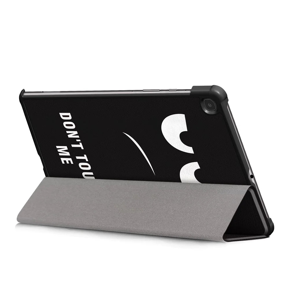 Patterned Tri-fold Stand Leather Smart Protective Tablet Case for Samsung Galaxy Tab S6 Lite (2020) P610 P615 / (2022) / (2024) - Don't Touch Me - 6