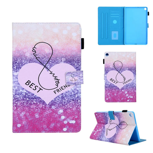 Pattern Printing Multi-angle Stand Leather Card Slot Tablet Cover for Samsung Galaxy Tab A 10.1 (2019) T510/T515 - Love Heart - 1