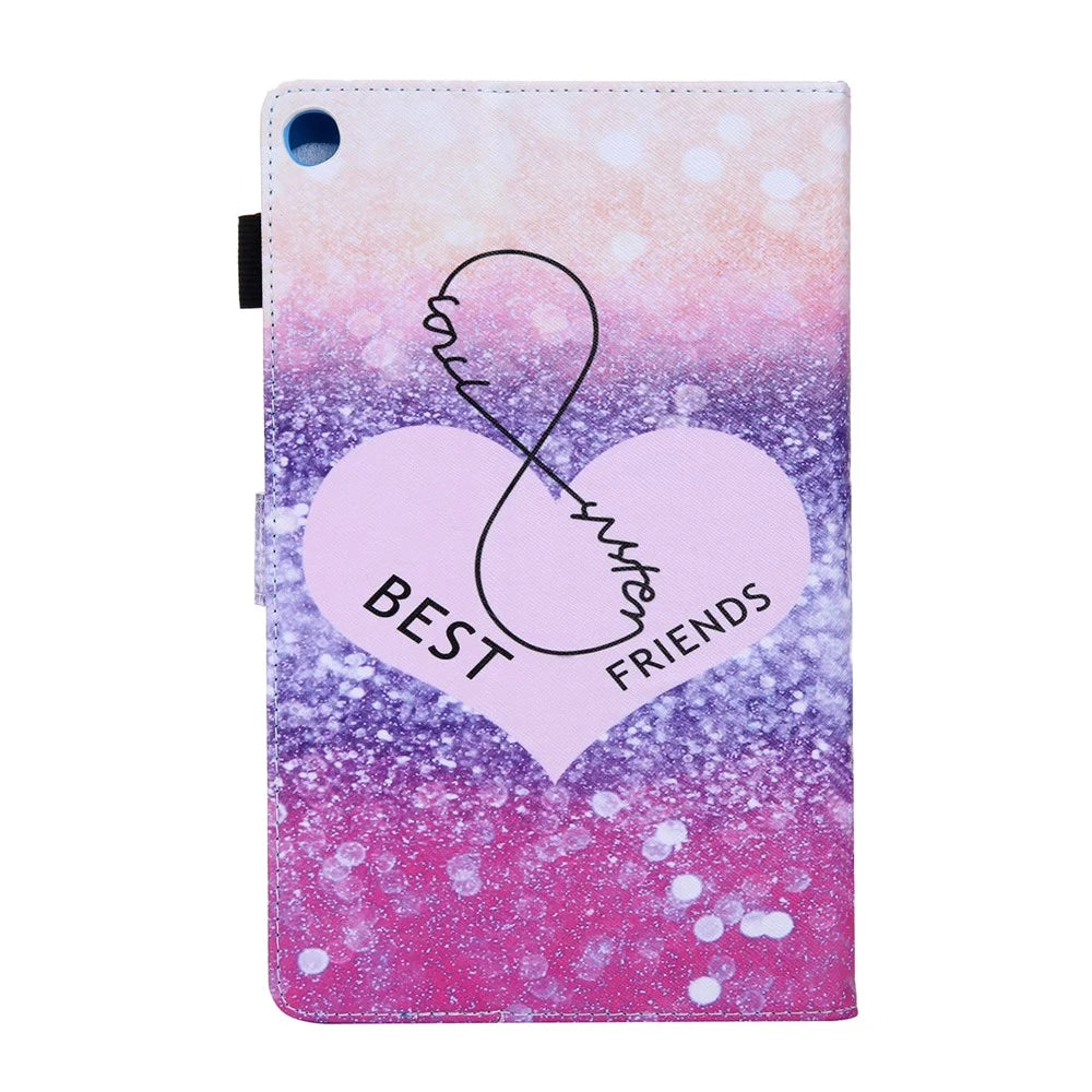 Pattern Printing Multi-angle Stand Leather Card Slot Tablet Cover for Samsung Galaxy Tab A 10.1 (2019) T510/T515 - Love Heart - 3