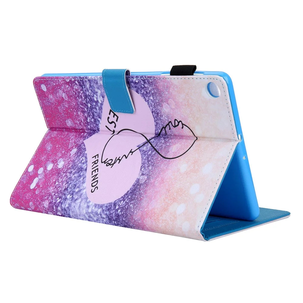 Pattern Printing Multi-angle Stand Leather Card Slot Tablet Cover for Samsung Galaxy Tab A 10.1 (2019) T510/T515 - Love Heart - 4