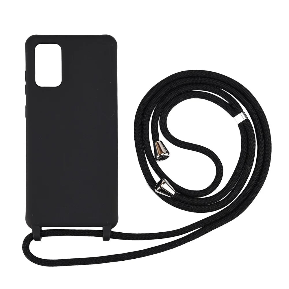 Soft TPU Mobile Phone Case with Multi-function Strap for Samsung Galaxy S20 4G/S20 5G - Black - 1
