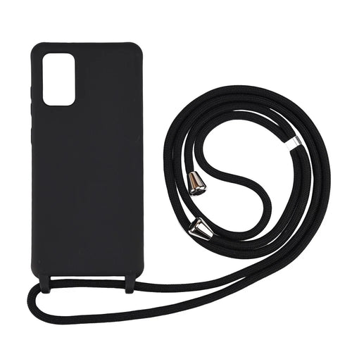 Durable TPU Back Cover Case with Multi-function Strap for Samsung Galaxy S20 Plus - Black - 1