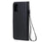 For Samsung Galaxy A41 (Global Version) Case Solid Color Leather Mobile Cover Wallet Stand with Strap - Black - 3