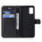 For Samsung Galaxy A41 (Global Version) Case Solid Color Leather Mobile Cover Wallet Stand with Strap - Black - 4